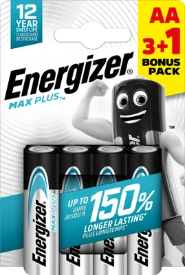 Produktbild von Energizer Max Plus AA Alkalibatterien 3+1 4 Stück E303322400