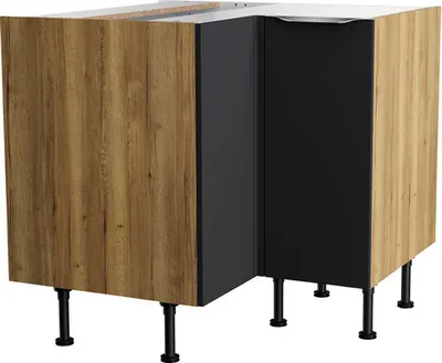 Produktbild von Optifit Eckunterschrank Linus984 BxTxH 90 x 58,4 x 87 cm anthrazit glänzend zerlegt Anschlag reversibel KFLI UEL996-8+