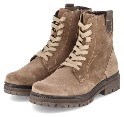 Immagine prodotto di Stivali da donna Tamaris, modello laced, color marrone, in pelle e tessuto, taglia: 39