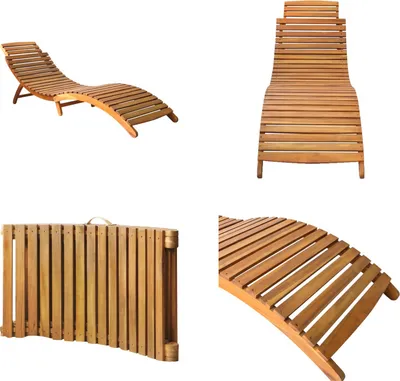 Image de vidaXL Chaise longue en bois massif d'acacia brun - Chaise longue - Chaises longues - Chaises longues