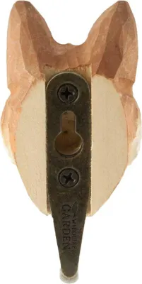 Produktbild von Handgeschnitzter Wandhaken Fuchs aus Holz und Metall, 57x55x120 mm