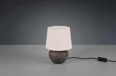 Zdjęcie produktu dla Lampa stołowa LOU brązowo-beżowa 1xE14x40W tkanina wym:25x18x18cm IP20 RL