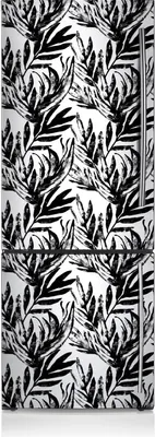 Produktbild von Kühlschrank Aufkleber Kühlschrankmagnete Dekoration Kühlschrankfolie 60x190 cm - Black Monstera.