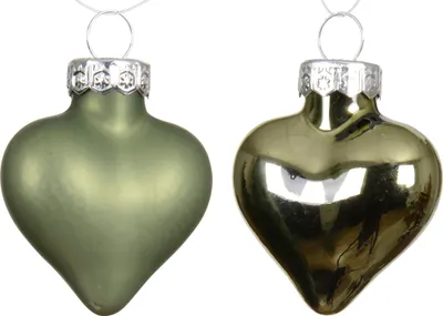 Produktbild von Christbaumschmuck Herzen 4cm Glas 12 Stück - Rosmarin