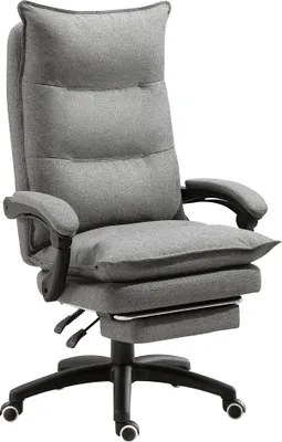 Obrázek produktu pro Masážní kancelářská židle Vinsetto, manažerská židle s masážní funkcí, herní židle, výškově nastavitelná ergonomická otočná židle, masážní židle, nylon, šedá, 70 x 62 x 120-130 cm