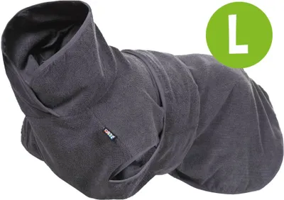 Produktbild von Rukka Pets Micro-Light-Bademantel graphite, Größe: L / Rückenlänge: 61 cm