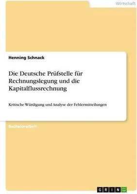Produktbild von Die Deutsche Prüfstelle für Rechnungslegung und die Kapitalflussrechnung
