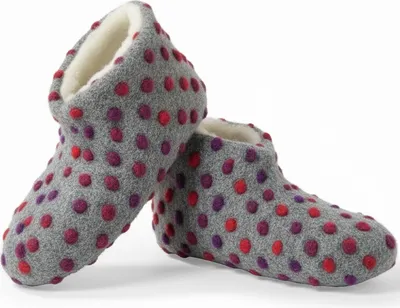 Produktbild von Bettschuhe IamFlauschi Cozy Silber Größe 36 / 37 - Kuschelig Warme Hausschuhe aus Schafwolle – Hüttenschuhe für Damen und Herren