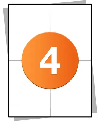 Produktbild von A4 Aufkleberblätter - Versandetiketten Aufkleber - Geeignet für Tintenstrahl- und Laserdrucker - 4 pro Blatt - 105x148MM