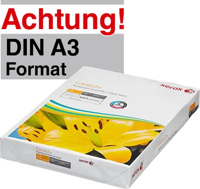 Obrázek produktu pro Xerox Colotech+ - Velmi hladký - Nenatíraný - 100 mikronů - Vysoce bílý - A3 (297 x 420 mm) - 90 g/m² - 500 listů digitálního papíru (balení 5 ks) (003R99001)