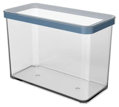 Obrázek produktu pro Rotho Loft, kontejner, obdélníkový, objem 2,1 litru, modrá barva, průhledný, materiál: plast, silikon
