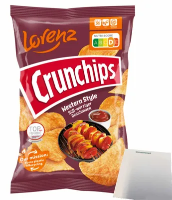 Produktbild von Lorenz Chips Crunchips Western Style (150g Beutel) + usy Block