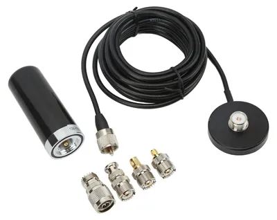 Image de Antenne radio pour voiture, bande de fréquences 136 à 174 MHz et 400 à 480 MHz, antenne multibande, couleur noire, connecteur mâle M