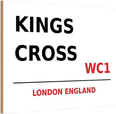 Produktbild von vianmo Holzschild 12x18 cm England Kings Cross WC1