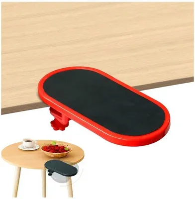 Immagine prodotto di Supporto ergonomico per braccio, adatto a computer e laptop - Poggiapolsi regolabili per uso domestico e in ufficio - Comodo e universale - Realizzato in plastica rossa - Ideale per rilassare spalle e collo