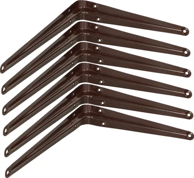 Produktbild von KOTARBAU® 6er Set Regalwinkel 225x200 mm Regalträger Regalhalter für Wandmontage Braun