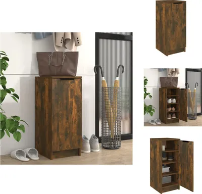 Produktbild von vidaXL Schuhschrank Räuchereiche 30x35x70 cm Holzwerkstoff -  Schuhregale & -schränke