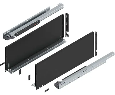 Produktbild von BLUM LEGRABOX pure SET Höhe F, BLUMOTION S, 70Kg, NL 650, Carbonschwarz