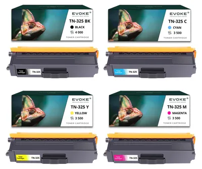 Produktbild von 4x Toner für Brother TN325BK-325B TN325BK CMYK = Schwarz + Blau + Rot + Gelb | Ersatz für HL-4140CN HL-4150CDN HL-4570CDW MFC-9970CDW