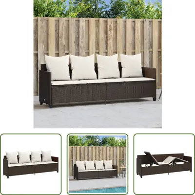 Produktbild von The Living Store Sonnenliege mit Kissen Braun Poly Rattan