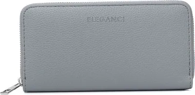 Image de Portefeuille en simili-cuir pour dames avec ritsvac pour l'argent et les cartes - gris, élégant et pratique