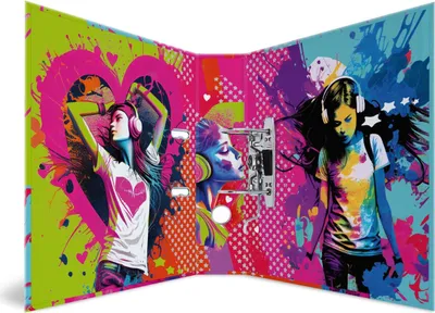 Produktbild von Motiv-Ordner A4 Music Girl Packung mit 5 Stück