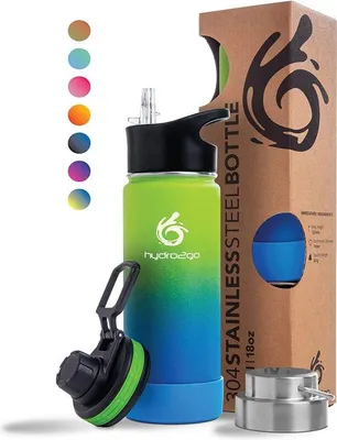 Obrázok produktu pre Nerezová fľaša Hydro2go 950 ml – udrží nápoj teplý 12 hodín / studený 24 hodín – 3 ks – bez BPA
