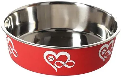Immagine prodotto di Ciotola antiscivolo in acciaio inossidabile per cani, 0,18 l, rossa, 11 cm