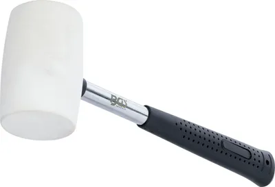 Gummihammer, Metallstiel, weißer Kopf, Ø 48 mm, 250 g
