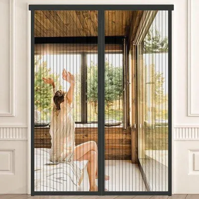 Obrázek produktu pro Černá síť proti hmyzu do dveří – 1 kus – 90 x 220 cm