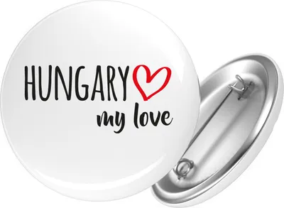 Produktbild von Huuraa Button Hungary my love 59mm rund mit Sicherheitsnadel Ansteckbutton Geschenkidee