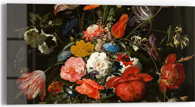Produktbild von DEQORI Glasbild Echtglas 60x30 cm 'Blumenpracht ' Wandbild Bild modern Deko