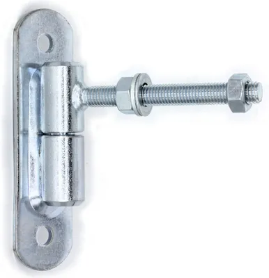 Produktbild von UHRIG M12 Torband lang einstellbar zum einhängen, mit Anschraub Platte, verzinkt & rostfrei, Scharnier Angel Beschlag für z.B. Gartentür.