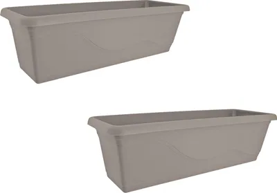 Produktbild von Blumenkasten mit Wasserspeicher 60 cm 2er Set Taupe