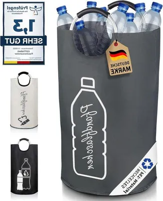 Zdjęcie produktu dla Duży pojemnik na szklane butelki zwrotne – idealny do przechowywania – bardzo duży, 69 l, szary