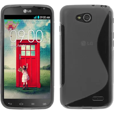 Produktbild von PhoneNatic Case kompatibel mit LG L90 Dual - grau Silikon Hülle S-Style + 2 Schutzfolien
