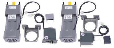 Produktbild von AC Getriebemotor - 250W 220V 50Hz - Drehzahl regelbar 0–270/0–135 U/min - Hohes Drehmoment 8 Nm - Übersetzung 5K/10K - Mit Drehzahlregler - Grau