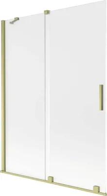 Zdjęcie produktu dla Mexen Velar parawan 130x150 cm, szron, złoty szczotkowany, 2-skrzydłowy
