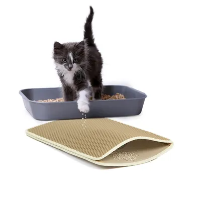 Image de Tapis de litière double magique | chat canadien | beige | petit