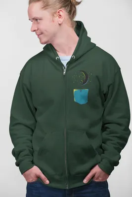 Produktbild von D&B Uni Hoodie ZIPPO00007 Child On Moon Waldgrün-Größe 2XL