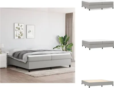 Imagen del producto de vidaXL Base de cama con somier, color gris claro, 200x200 cm, tapizada en tela - Camas y estructuras de cama