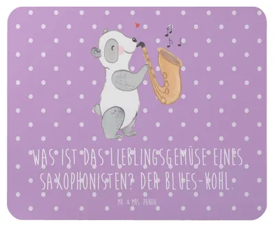 Produktbild von Mr. & Mrs. Panda Mauspad Saxophon Blues - Lavendeltraum - Geschenk, Gemüse, Musiker, computer, pc, Mousepad, Mouse Pad, Humor, Spieler, Instrument, Lernen, mousematte