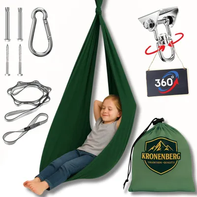 Produktbild von Diyarts Hängematte Premium, Kinder-Therapieschaukel, Vielseitige Stimulation, bis 90kg, Entwicklungsunterstützung, einf. Installation, Pflegeleicht