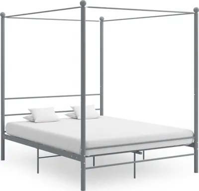 Produktbild von Himmelbett Grau Metall 160x200 cm