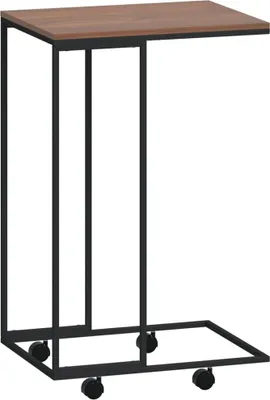 Produktbild von vidaXL Beistelltisch mit Rollen Schwarz 40x30x63,5 cm Holzwerkstoff