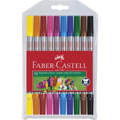 Produktbild von Faber Castell Filzstift Doppelfasermaler im Etui mit 10 Stiften