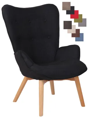 Produktbild von CLP Lounger Durham Stoff mit Buchenholz Gestell schwarz