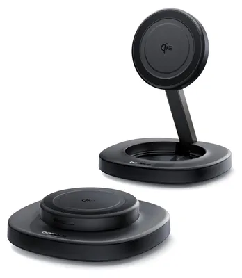 Produktbild von Induktionsladegerät Baseus EnerFill FF11, 15W, faltbar, mit Netzteil (20W) und USB-C Kabel (1m) - Schwarz
