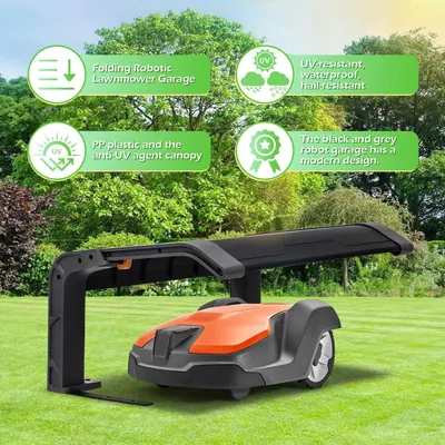 Imagen del producto de Cortacésped robótico, cobertizo para garaje: protección plegable contra el sol y la lluvia, 72 x 56 x 36 cm