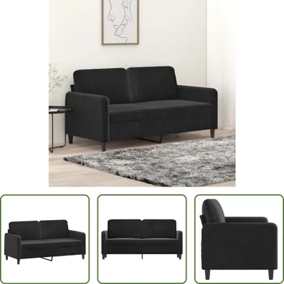 Image de The Living Store Canapé 2 places noir 140 cm velours